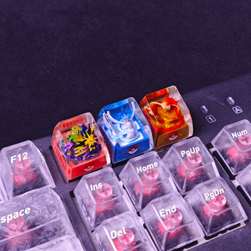 Kanto Legendary Birds-Articuno-Zapdos-Moltres-pokemon artisan keycap for mechanical keyboard