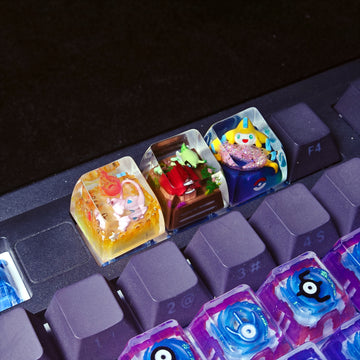 Mew, Celebi & Jirachi Mythical Pokémon resin artisan keycaps