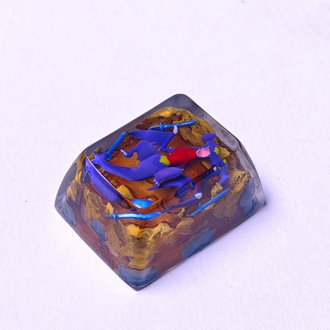 Garchomp Swords Dance 1.25U Pokémon Resin Artisan Keycap | Custom Mechanical Keyboard - DESKMUSE