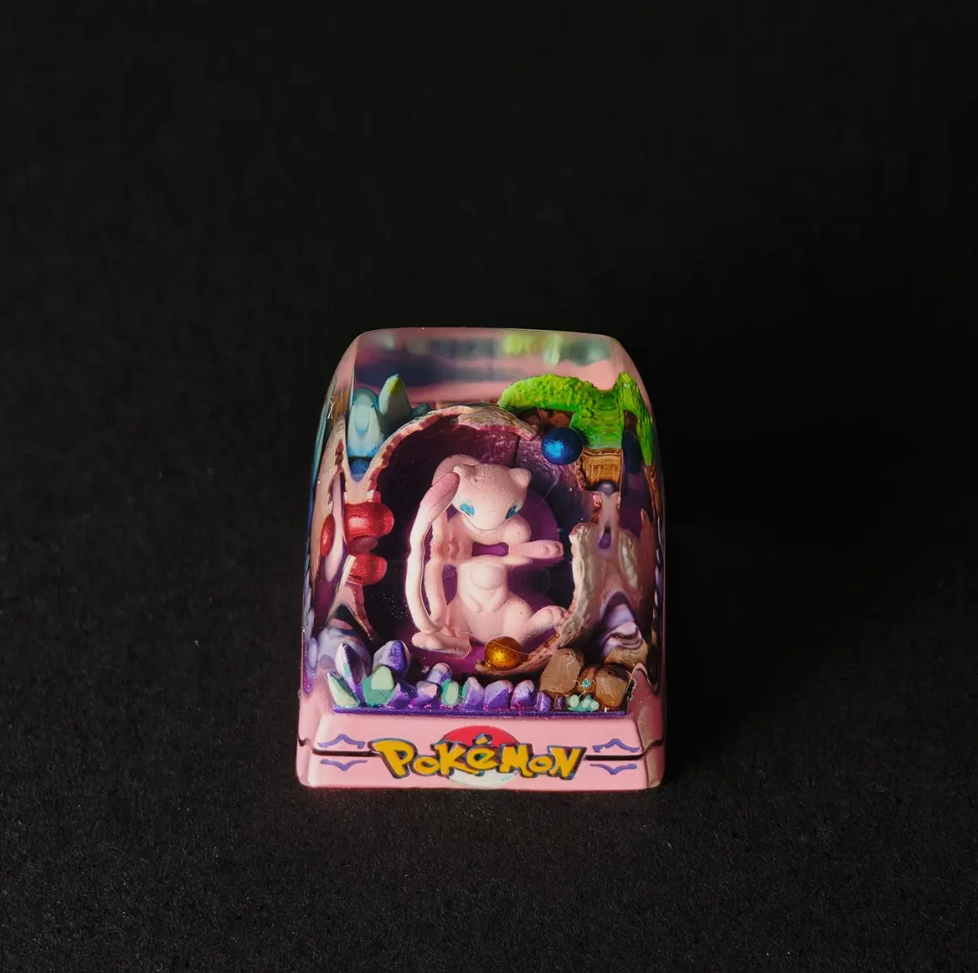 Mew, Celebi & Jirachi Mythical Pokémon resin artisan keycaps