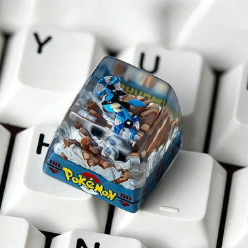 Lucario Pokémon Resin Artisan Keycap | Custom Mechanical Keyboard - DESKMUSE