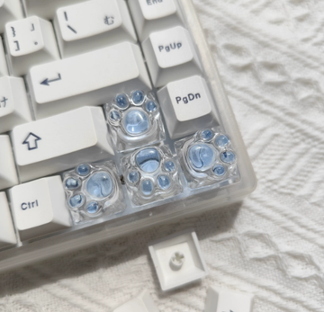 Blue Cat Paw Resin Keycaps | Cute Custom Artisan Keycaps